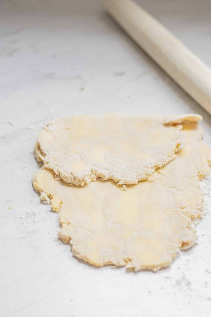 dough being laminated.