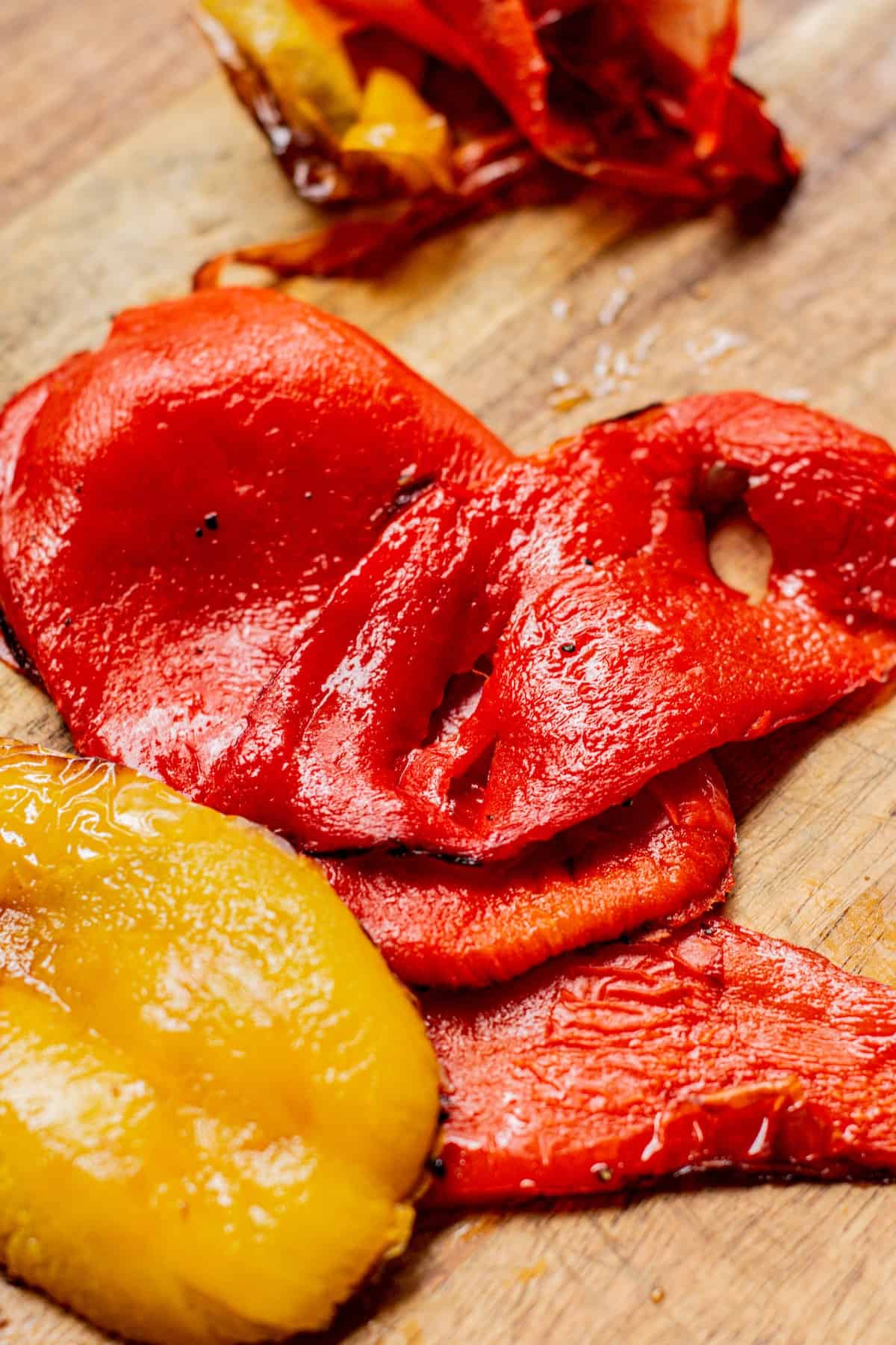 peeled grilled peppers.