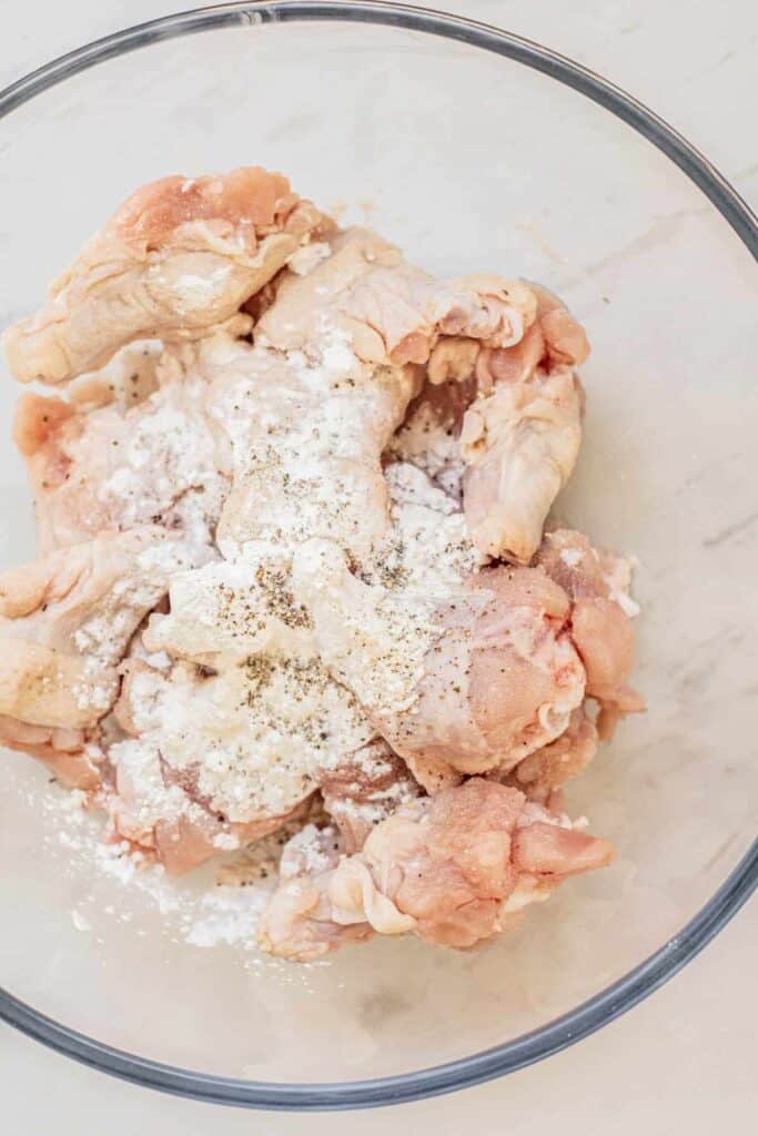 chicken with flour.